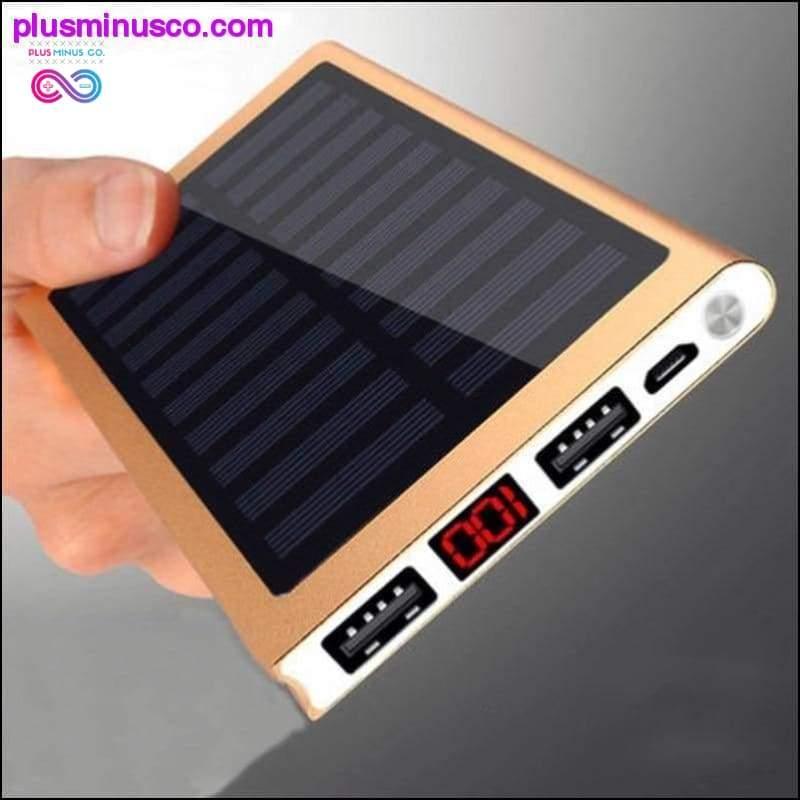 Plus Minus Co Solar 30000mah Power Bank External Battery 2 USB LED