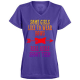 Plus Minus Co Some girls like to wear bow Ladies' Wicking T-Shirt, view 2