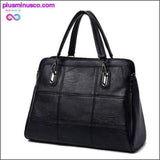 Plus Minus Co Sophisticated Style Black Genuine Leather Handbag for Women, view 3