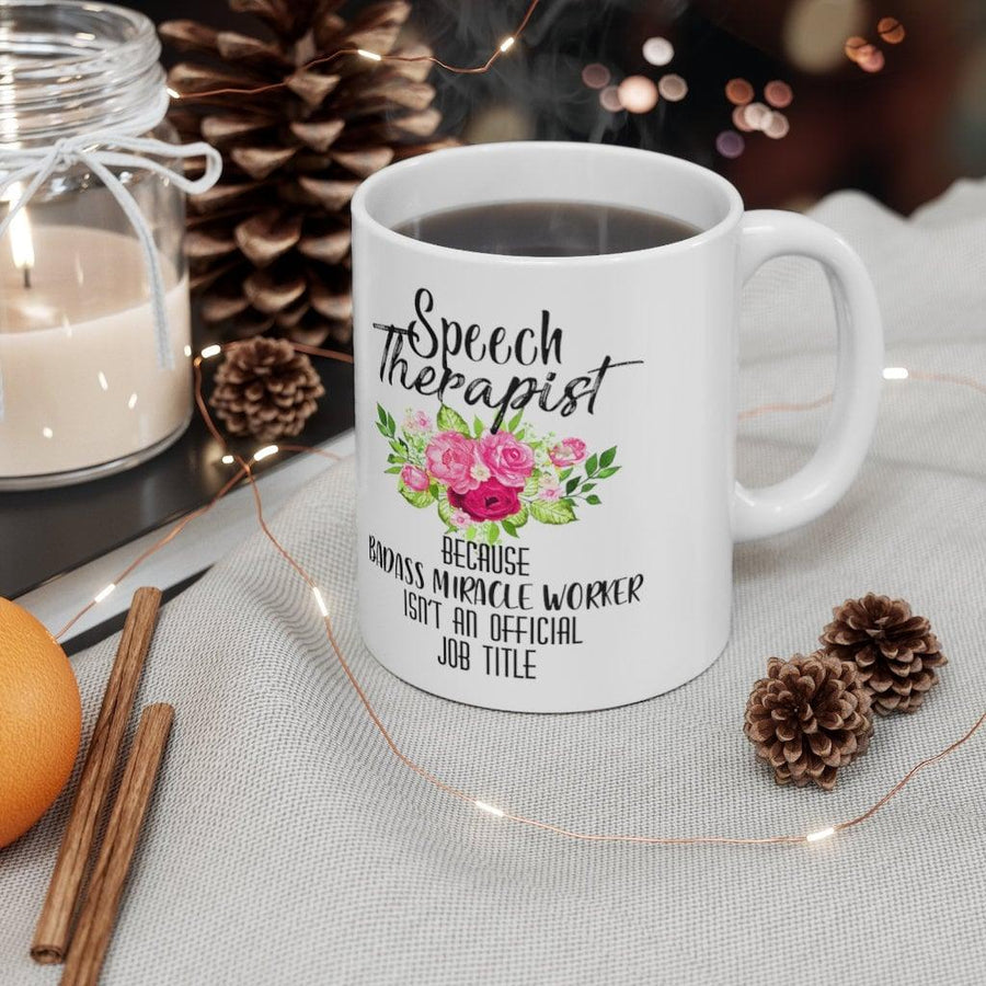 Plus Minus Co Speech Therapist Because badass miracle worker is not an official title Mugs, Coffee mug, Cute mug, Speech pathology, Speech therapist