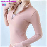 Plus Minus Co Sport Zipper Gym Fitness Shirt, view 6