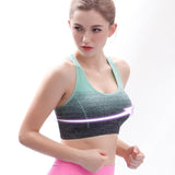 Plus Minus Co Sports Bra High Stretch Breathable Top Fitness Women Padded for Running Yoga Gym Seamless Crop Bra Gradient Sport Bra, view 3