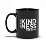 Plus Minus Co Spread Kindness Not Germs Black Mugs, Kind Mug, Positivity Mug, Teacher Mug, Nurse Mug, Kindness Mug, Gift for Nurse, view 5