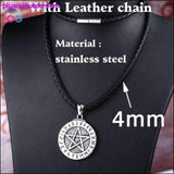 Plus Minus Co Norse Viking Pendant Necklace Large Rune Pentacle Pentagram, view 2