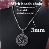 Plus Minus Co Norse Viking Pendant Necklace Large Rune Pentacle Pentagram, view 4