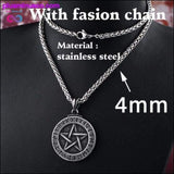 Plus Minus Co Norse Viking Pendant Necklace Large Rune Pentacle Pentagram, view 5