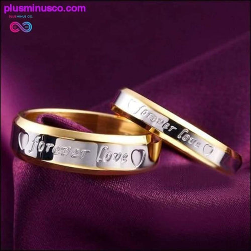 Plus Minus Co Stainless Steel Couple Rings For Women Men's Wedding Ring