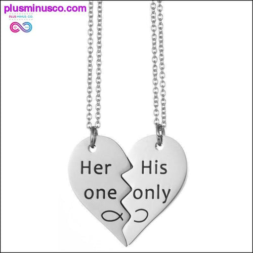 Plus Minus Co Stainless Steel Matching Her One His Only Engraved Pendant