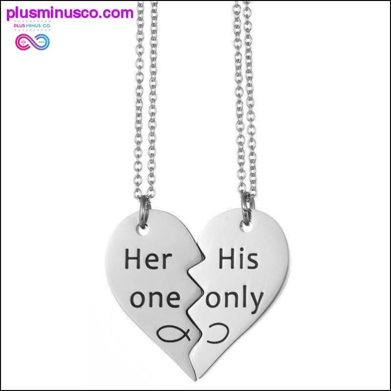 Plus Minus Co Stainless Steel Matching Her One His Only Engraved Pendant