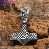 Plus Minus Co Stainless steel Pendant necklace with Valknut Gift Bag, view 3