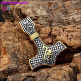 Plus Minus Co Stainless steel Pendant necklace with Valknut Gift Bag, view 5