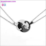 Plus Minus Co Yin Yang Cat Puzzle Piece Necklace Stainless Steel, Silver, view 3