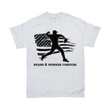 Plus Minus Co Stars & Strikes Forever | Baseball | American Flag T-Shirts, Baseball Shirts, Baseball Mom,Baseball Birthday Party, Baseball Gifts for Boys, view 2
