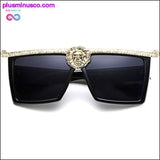 Plus Minus Co Steampunk Sunglasses Men Gold 3D Lion Head Brand Designer, view 4