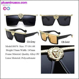 Plus Minus Co Steampunk Sunglasses Men Gold 3D Lion Head Brand Designer, view 5