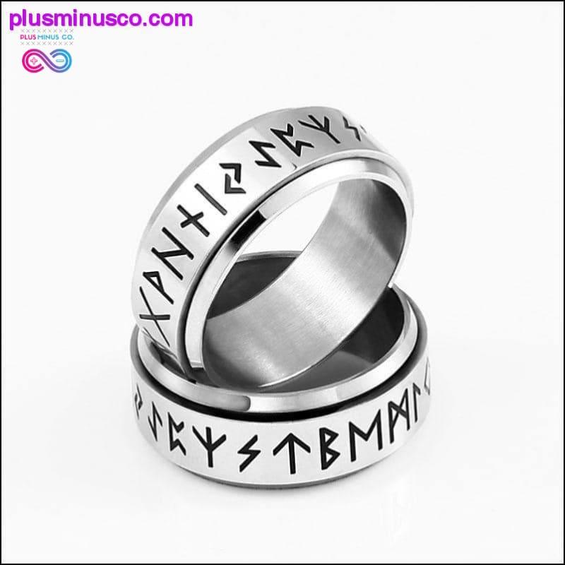 Plus Minus Co Steel Soldier Rotating Viking Rune Ring