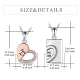 Plus Minus Co Sterling Silver Couples Matching Necklace Heart Puzzle Pendant Jewelry, view 5