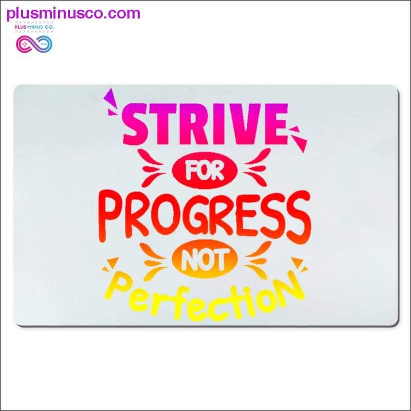 Plus Minus Co Strive for progress not perfection Desk Mats