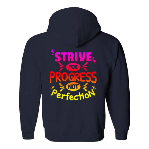 Plus Minus Co Strive for progress not perfection Hoodies (No-Zip/Pullover), Motivational Tshirt, Gym Shirt,Gym Motivation,Motivation Shirt, Motivation