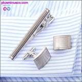 Plus Minus Co Stylish Square Cuff Links Tie Clip Set, view 3