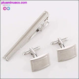 Plus Minus Co Stylish Square Cuff Links Tie Clip Set, view 4