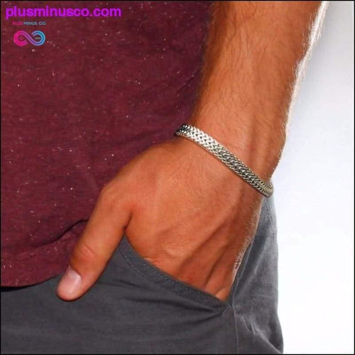 Plus Minus Co STYLISH STAINLESS STEEL BALI FOXTAIL CHAIN BRACELET FOR MEN
