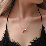 Plus Minus Co Initial Heart Necklace,18K Gold Plated Stainless Steel Tiny Heart Letter Necklace Personalized Monogram Name Necklace for Women Girls, view 2
