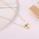 Plus Minus Co Initial Heart Necklace,18K Gold Plated Stainless Steel Tiny Heart Letter Necklace Personalized Monogram Name Necklace for Women Girls, view 3