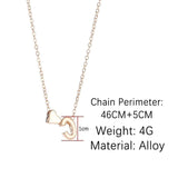 Plus Minus Co Tiny Heart Dainty Initial Necklace Gold Silver Color Letter Name Choker Necklace For Women Pendant Jewelry Gift, view 4