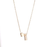 Plus Minus Co Tiny Heart Dainty Initial Necklace Gold Silver Color Letter Name Choker Necklace For Women Pendant Jewelry Gift, view 6