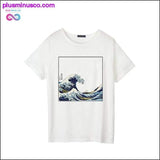 Plus Minus Co Summer Female Wave Japanese Print Fun Short-sleeved T-shirt, view 4