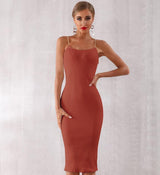 Plus Minus Co Summer Women Bodycon Bandage Dress Sexy Chain Spaghetti Strap Club Dress Celebrity Evening Party Dresses Vestidos, view 5