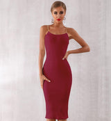 Plus Minus Co Summer Women Bodycon Bandage Dress Sexy Chain Spaghetti Strap Club Dress Celebrity Evening Party Dresses Vestidos, view 4