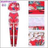 Plus Minus Co Summer Women Clothes Plus size Flower two piece set Print, view 3