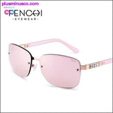 Plus Minus Co Sunglasses Women designer brand luxury rimless retro pink, view 3