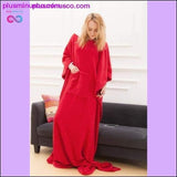 Plus Minus Co Super Soft Fleece Portable & Wearable Blanket with Sleeves, view 3