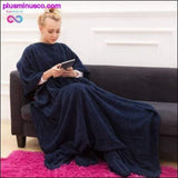 Plus Minus Co Super Soft Fleece Portable & Wearable Blanket with Sleeves, view 4