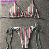 Plus Minus Co Swimwear Summer Striped Push-Up Padded Bra Beach, view 2