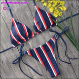 Plus Minus Co Swimwear Summer Striped Push-Up Padded Bra Beach, view 3