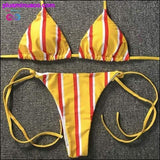Plus Minus Co Swimwear Summer Striped Push-Up Padded Bra Beach, view 4