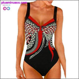 Plus Minus Co Swimwear Women 2019 One Piece Swimsuit Push Up Vintage Retro, view 4