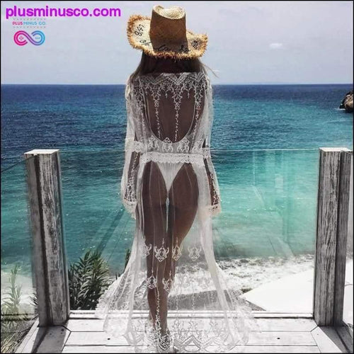 Plus Minus Co Swimwear Women Bikini Beach Cover-up Chiffon Cardigan Beach