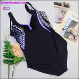 Plus Minus Co Swimwear Women One Piece Swimsuit Push Up Vintage Retro, view 5