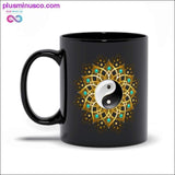 Plus Minus Co Symbol of Yin Yang Mandala Black Mugs, view 2