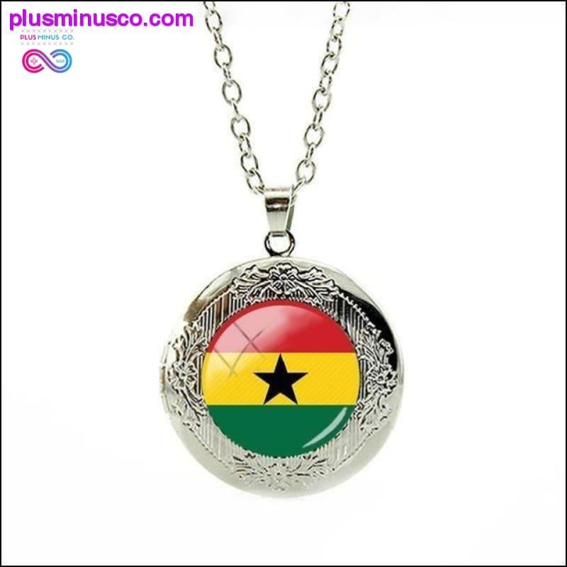 Plus Minus Co National Flag Locket Necklace Greece,France,Finland,