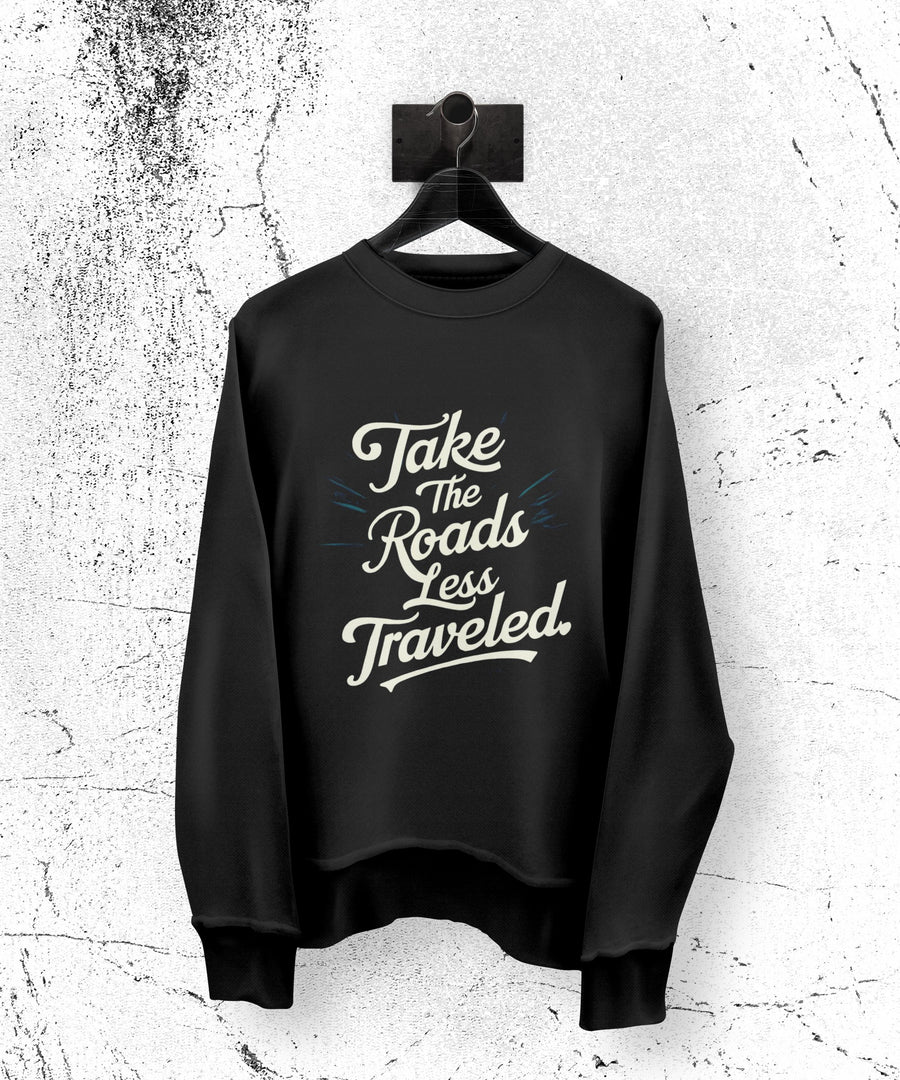 Plus Minus Co Take The Roads Less Traveled T-Shirt Inspirational Journey Graphic Tee