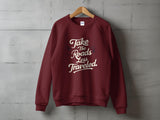 Plus Minus Co Take The Roads Less Traveled T-Shirt Inspirational Journey Graphic Tee, view 5