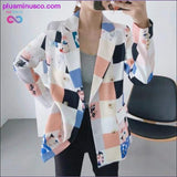 Plus Minus Co Autumn winter women fashion print blazer female long sleeve, view 2