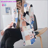 Plus Minus Co Autumn winter women fashion print blazer female long sleeve, view 3