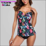 Plus Minus Co Tankini Set Women Swimsuits Retro Floral Print Swimwear, view 4